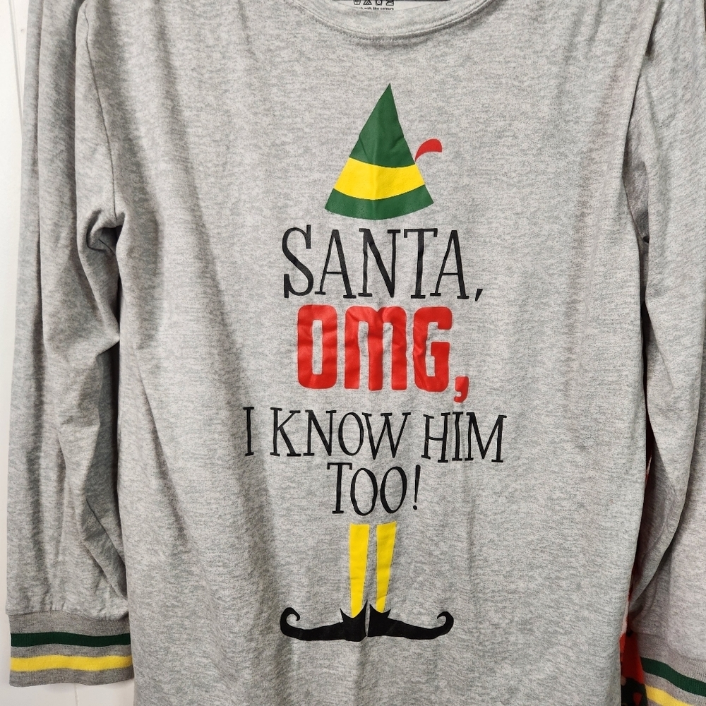 ELF Christmas Movie PJs Sleepwear Pajamas Fleece Womens Size Medium New Cozy - Picture 2 of 8